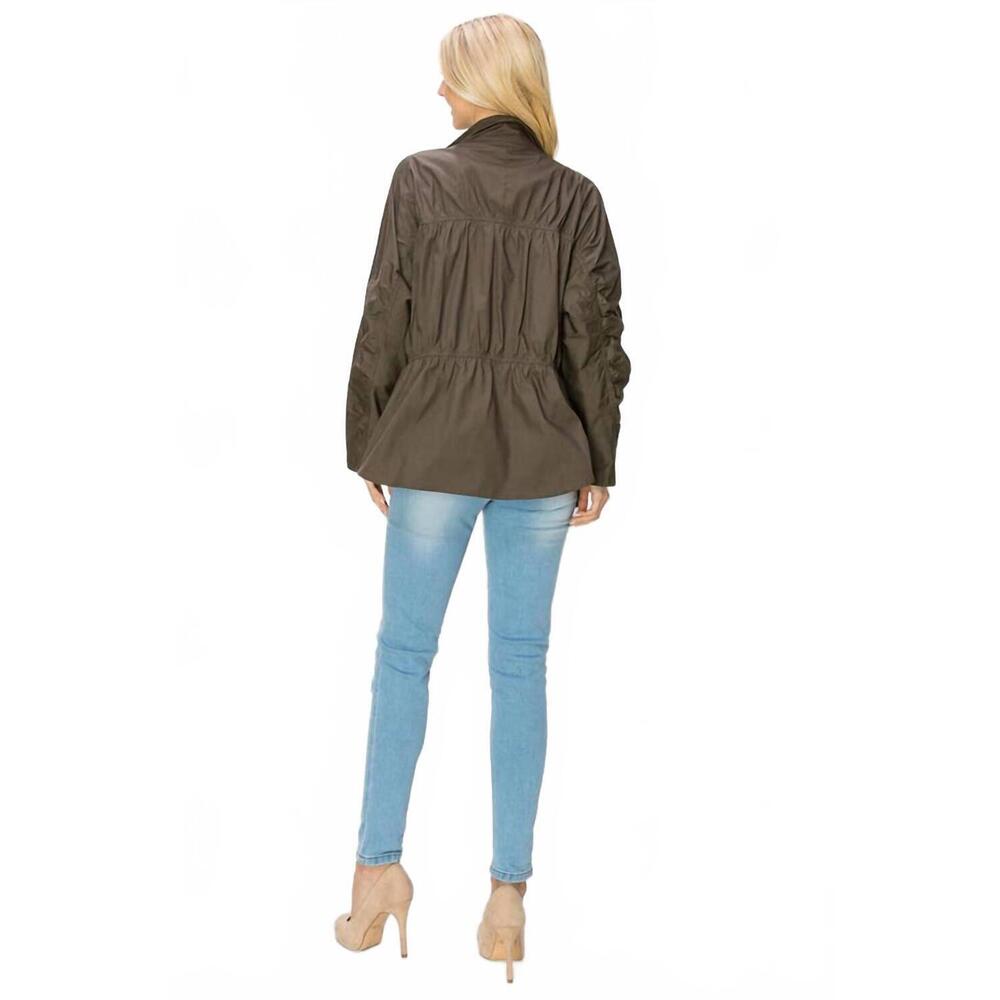 NEW JOH jaelle cotton poplin light weight jacket in dark olive - Picture 3 of 9